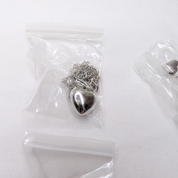 Six Pairs Silver Toned Charm Necklaces NEW - Picture 5 of 7